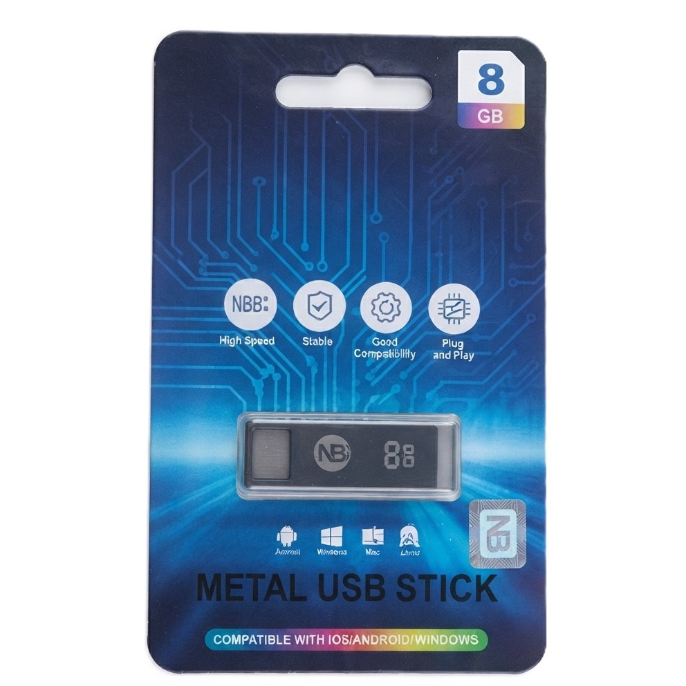 8 GB Metal Stick Pendrive - Silver