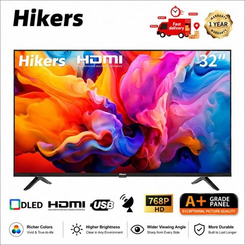 Hikers 32'' - Digital Frameless HD LED TV - HDMI - USB - Black